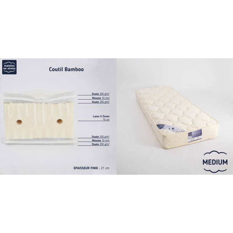 Matelas 90x190 Latex grand confort médium